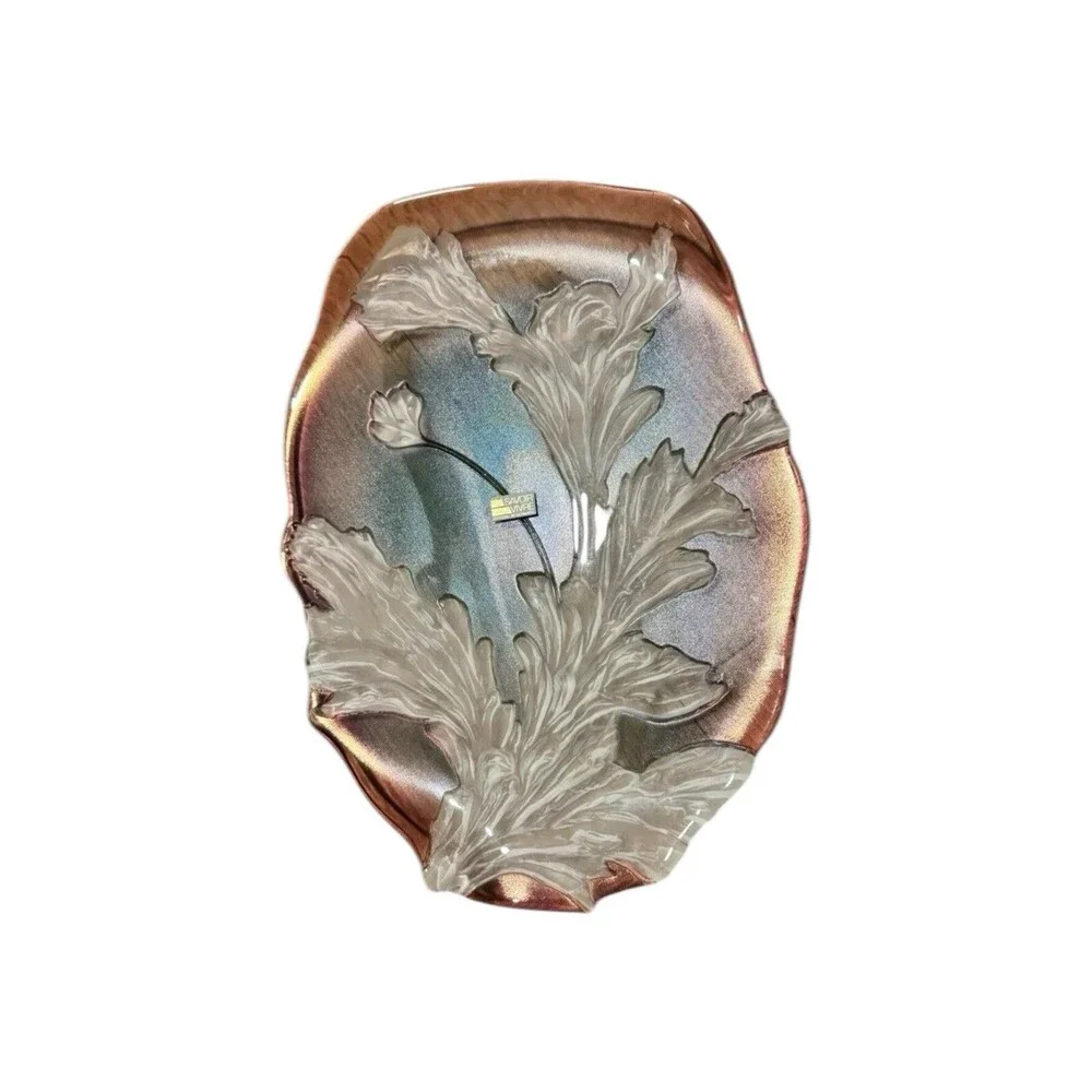 Savori Vivre W. Germany Vintage Tivoli Tulips Crystal Frosted Acid Wash 16x12 VT